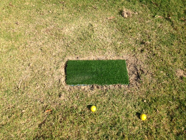 Our little chipping/pitching/hitting mat