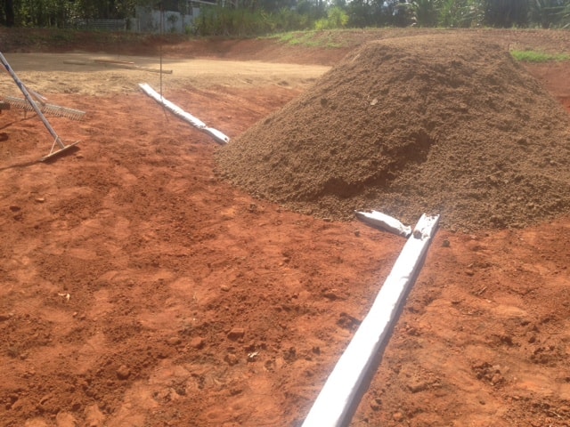 Drainage added to ensure the green drains well