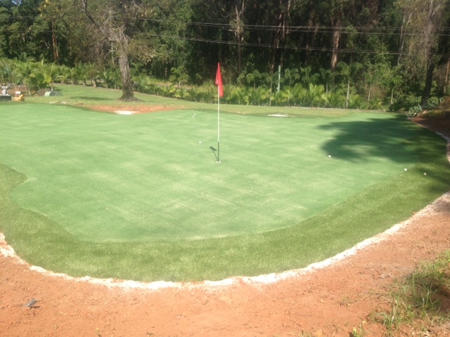 A beautiful synthetic golf green